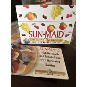 Sun-Maid Fast Fruit Collection Recipe Tin And Recipe Cards